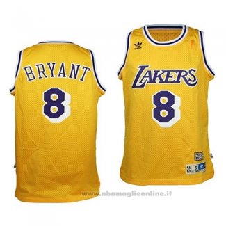 Maglia Bambino Los Angeles Lakers Kobe Bryant NO 8 Throwback Giallo