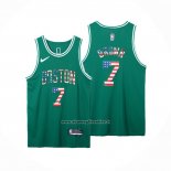 Maglia Boston Celtics Jaylen Brown #7 75th Bandera Edition Verde