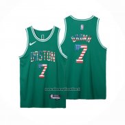 Maglia Boston Celtics Jaylen Brown #7 75th Bandera Edition Verde