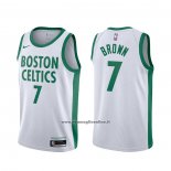 Maglia Boston Celtics Jaylen Brown #7 Citta 2020-21 Bianco