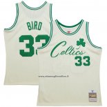 Maglia Boston Celtics Larry Bird #33 Mitchell & Ness Chainstitch Crema