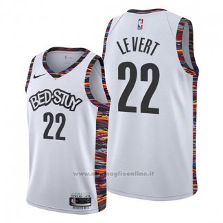 Maglia Brooklyn Nets Caris Levert NO 22 Citta 2019-20 Bianco