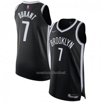 Maglia Brooklyn Nets Kevin Durant #7 Icon Autentico Nero