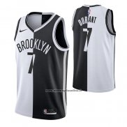 Maglia Brooklyn Nets Kevin Durant #7 Split Nero Bianco