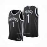 Maglia Brooklyn Nets Mikal Bridges No 1 Icon 2025-26 Nero  Maglia Brooklyn Nets Mikal Bridges No 1 Icon 2025-26 Nero
