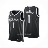 Maglia Brooklyn Nets Mikal Bridges No 1 Icon 2025-26 Nero