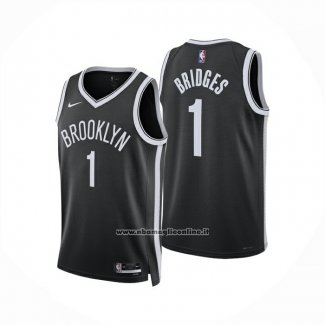 Maglia Brooklyn Nets Mikal Bridges No 1 Icon 2025-26 Nero