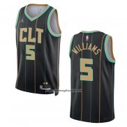 Maglia Charlotte Hornets Mark Williams #5 Citta 2022-23 Nero