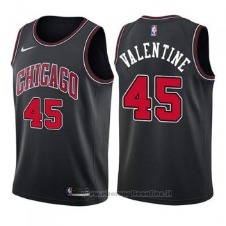 Maglia Chicago Bulls Denzel Valentine NO 45 Statement 2017-18 Nero