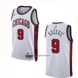 Maglia Chicago Bulls Nikola Vucevic #9 Citta 2022-23 Bianco