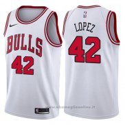 Maglia Chicago Bulls Robin Lopez NO 42 Association 2017-18 Bianco