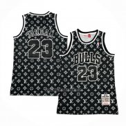 Maglia Chicago Bulls x Lv Michael Jordan #23 Mitchell & Ness 1997-98 Nero