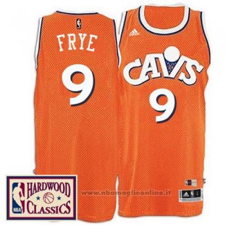 Maglia Cleveland Cavaliers Channing Frye NO 9 Throwback Arancione