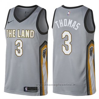 Maglia Cleveland Cavaliers Isaiah Thomas NO 3 Citta Grigio