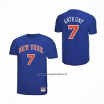 Maglia Corta Manga New York Knicks Carmelo Anthony No 7 Blu