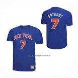 Maglia Corta Manga New York Knicks Carmelo Anthony No 7 Blu