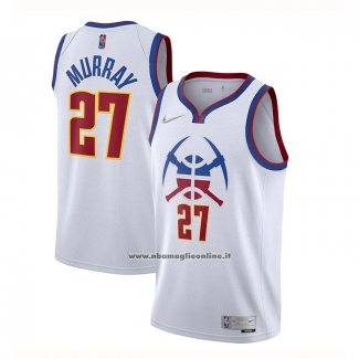 Maglia Denver Nuggets Jamal Murray #27 Earned 2020-21 Bianco