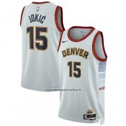 Maglia Denver Nuggets Nikola Jokic #15 Citta 2022-23 Bianco