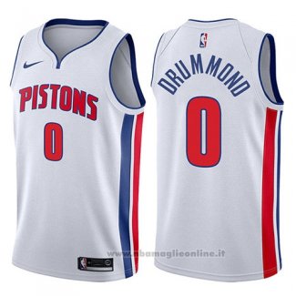 Maglia Detroit Pistons Andre Drummond NO 0 Association 2017-18 Bianco