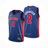 Maglia Detroit Pistons Cade Cunningham No 2 Icon 2024-25 Blu