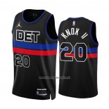 Maglia Detroit Pistons Kevin Knox II #20 Statement 2022-23 Nero