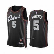 Maglia Detroit Pistons Monte Morris #5 Citta 2023-24 Nero