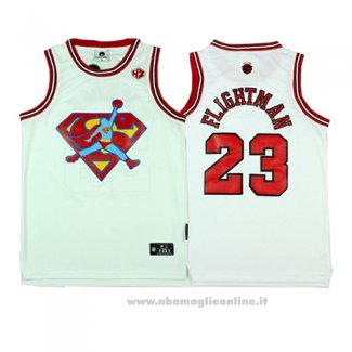 Maglia Film Flightman Superman NO 23 Bianco