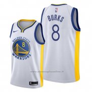 Maglia Golden State Warriors Alec Burks NO 8 Association Bianco