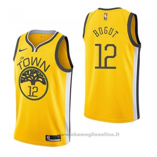 Maglia Golden State Warriors Andrew Bogut NO 12 Earned 2018-19 Giallo