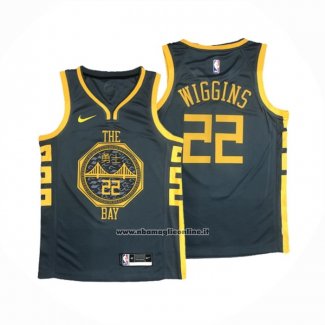 Maglia Golden State Warriors Andrew Wiggins #22 Citta 2018-19 Blu