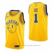 Maglia Golden State Warriors Damion Lee NO 1 Hardwood Classic 2018-19 Giallo