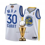 Maglia Golden State Warriors Stephen Curry #30 MVP 2022 NBA Finals Bianco