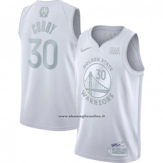 Maglia Golden State Warriors Stephen Curry #30 MVP Bianco