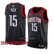 Maglia Houston Rockets Daishen Nix #15 Statement 2023-24 Nero