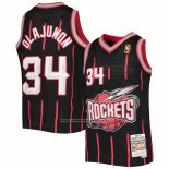 Maglia Houston Rockets Hakeem Olajuwon #34 Mitchell & Ness 1996-97 Nero