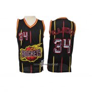 Maglia Houston Rockets Hakeem Olajuwon #34 Nero