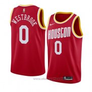 Maglia Houston Rockets Russell Westbrook NO 0 Hardwood Classics 2019-20 Rosso