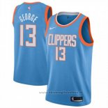 Maglia Los Angeles Clippers Paul George NO 13 Citta 2019 Blu