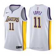 Maglia Los Angeles Lakers Brook Lopez NO 11 2017-18 Bianco