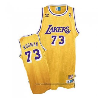 Maglia Los Angeles Lakers Dennis Rodman NO 73 Throwback Giallo