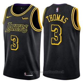 Maglia Los Angeles Lakers Isaiah Thomas NO 3 Citta 2018 Nero