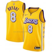 Maglia Los Angeles Lakers Kobe Bryant NO 8 Citta Edition Giallo