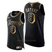 Maglia Los Angeles Lakers Kobe Bryant NO 8 Gold Black Mamba Nero Or