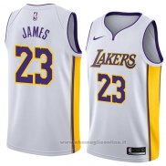 Maglia Los Angeles Lakers Lebron James NO 23 Association 2018 Bianco