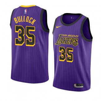 Maglia Los Angeles Lakers Reggie Bullock NO 35 Citta 2018-19 Viola