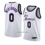 Maglia Los Angeles Lakers Russell Westbrook #0 Citta 2022-23 Bianco