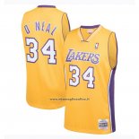 Maglia Los Angeles Lakers Shaquille O'Neal #34 Mitchell & Ness 1999-00 Giallo