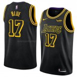 Maglia Los Angeles Lakers Vander Blue NO 17 Citta 2018 Nero