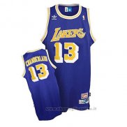 Maglia Los Angeles Lakers Wilt Chamberlain NO 13 Throwback Blu