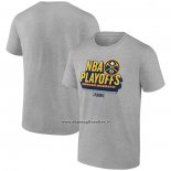 Maglia Manica Corta Denver Nuggets 2024 NBA Playoffs Grigio